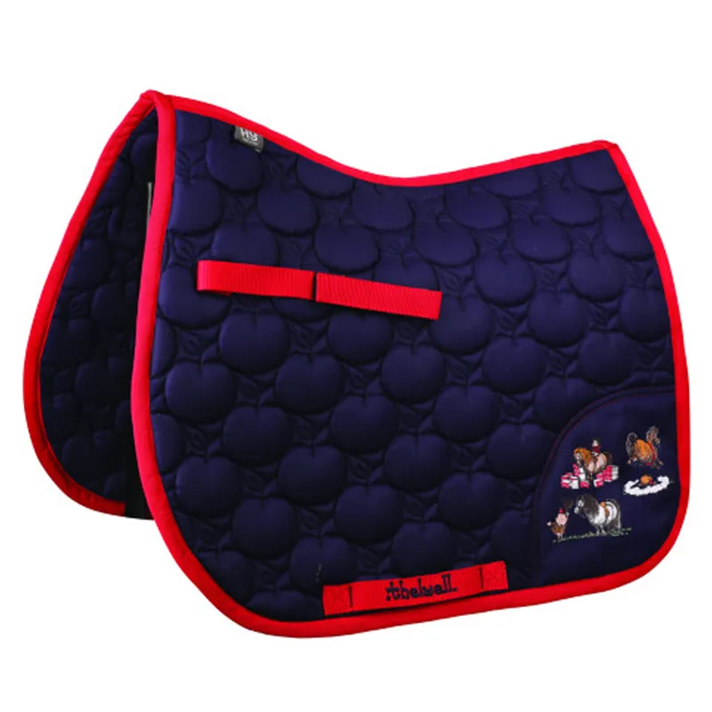 Hy Equestrian Thelwell Collection Practice Makes Perfect Saddlepad - Navy/Red