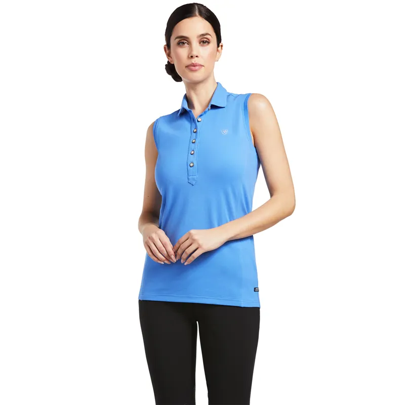 Ariat Womens Prix 2.0 Sleeveless Polo - Reykjavik Blue