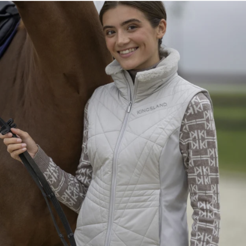 Kingsland KL Alba Ladies Padded Bodywarmer - Beige Dove-2
