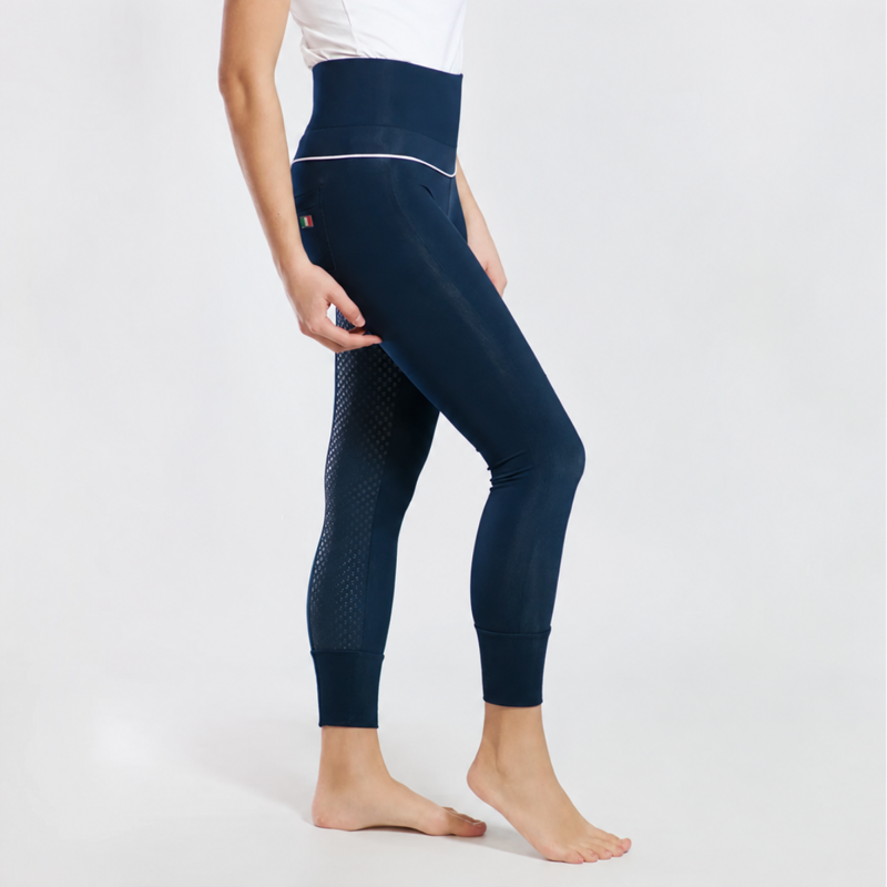 For Horses Ladies Ella Full Seat Pull On Breeches - Navy