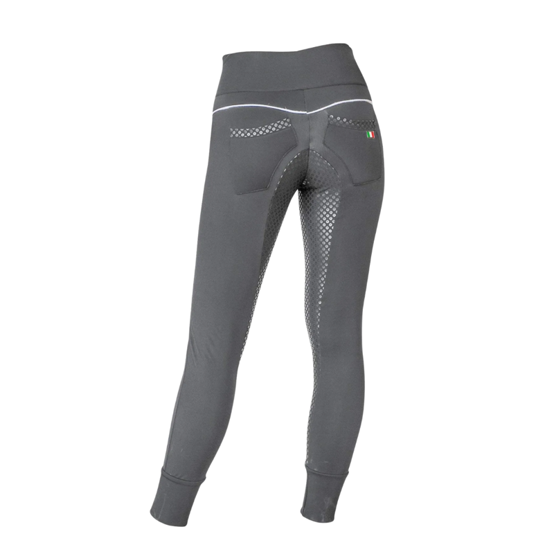 For Horses Ladies Ella Full Seat Pull On Breeches - Grey