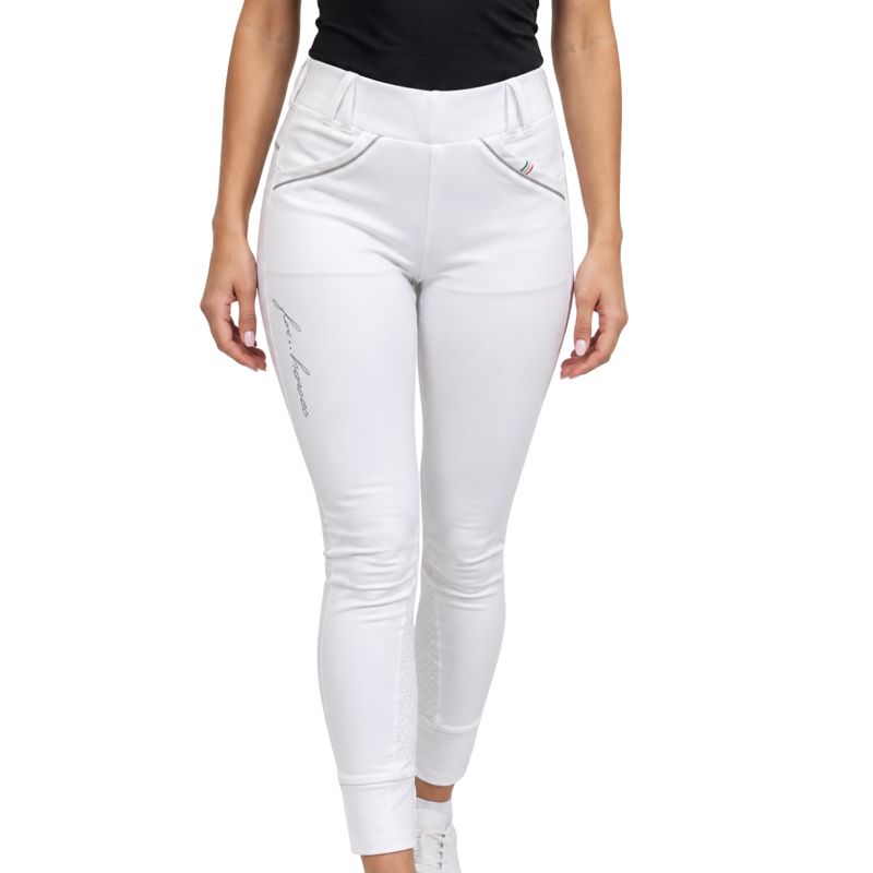 For Horses Ladies Zoe Full Seat Pull On Breeches - White