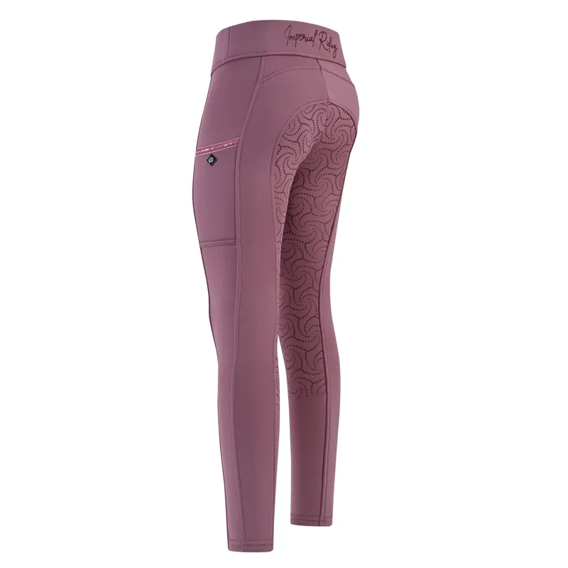 Imperial Riding Kids Teddy Full Grip Tights - Mauve-2