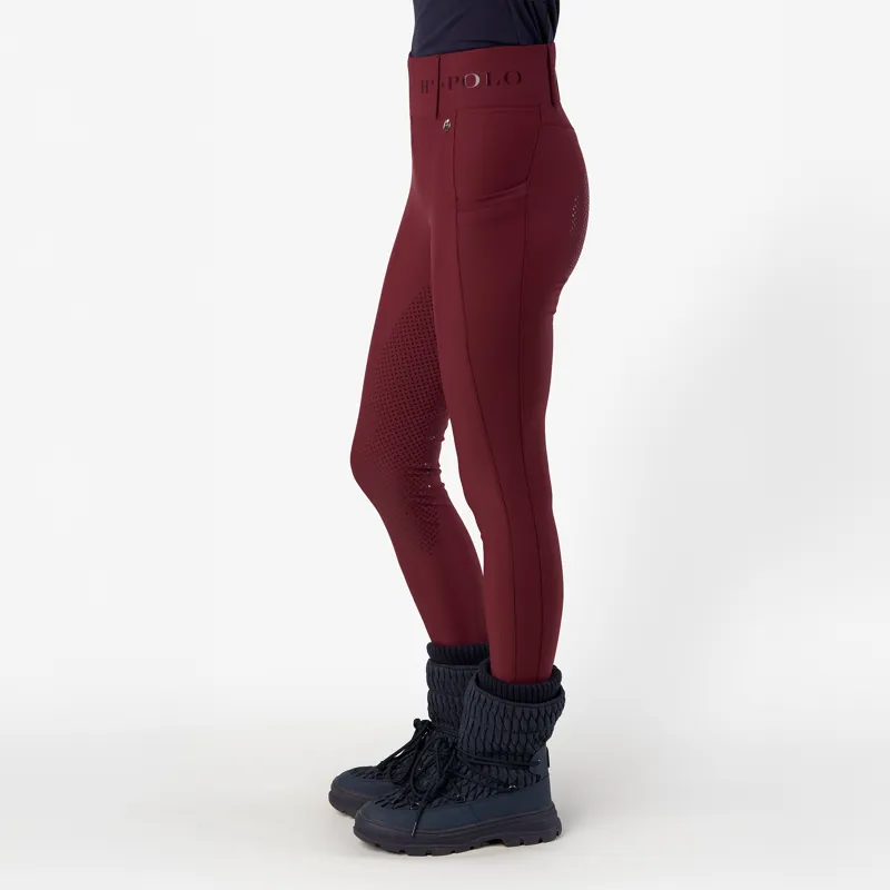 HV Polo Ladies Favourite Full Grip Riding Tights - Wine-4