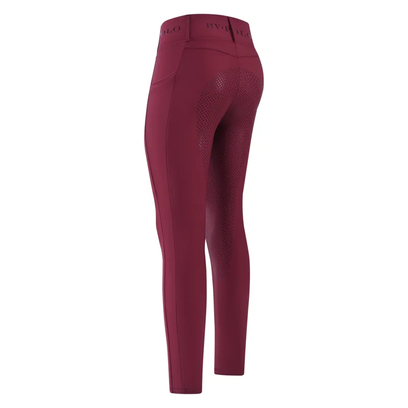 HV Polo Ladies Favourite Full Grip Riding Tights - Wine-1