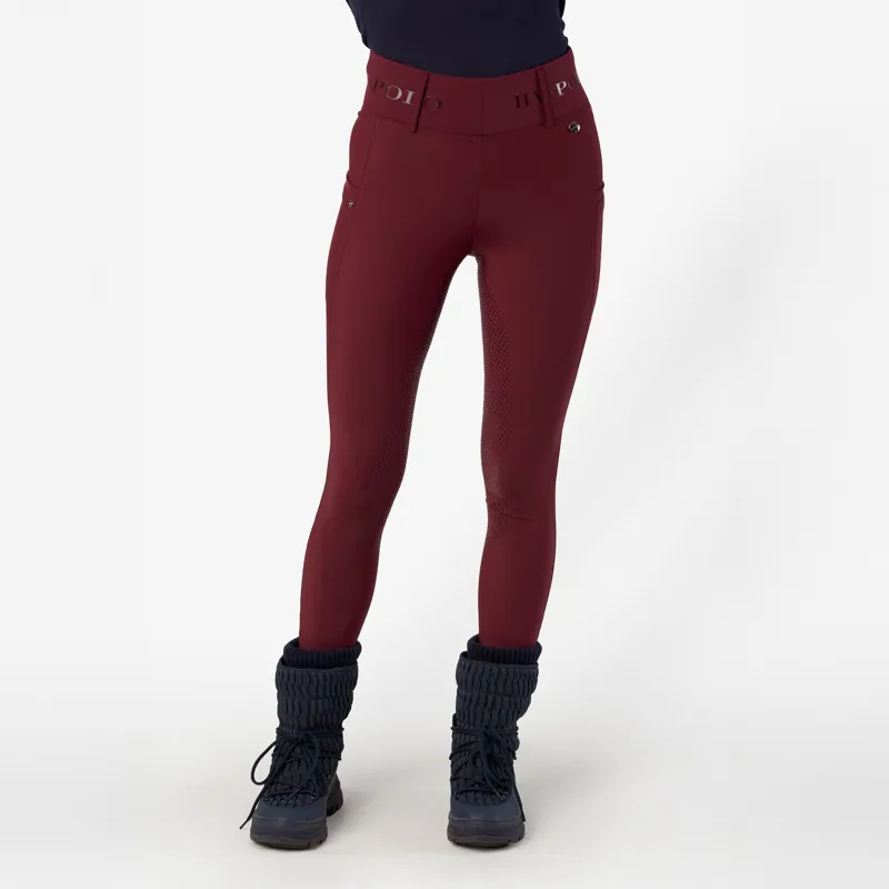 HV Polo Ladies Favourite Full Grip Riding Tights - Wine-3