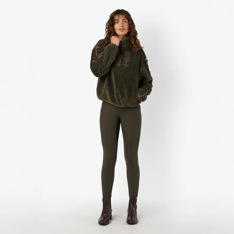 HV Polo Ladies Favourite Full Grip Riding Tights - Forest Green-6