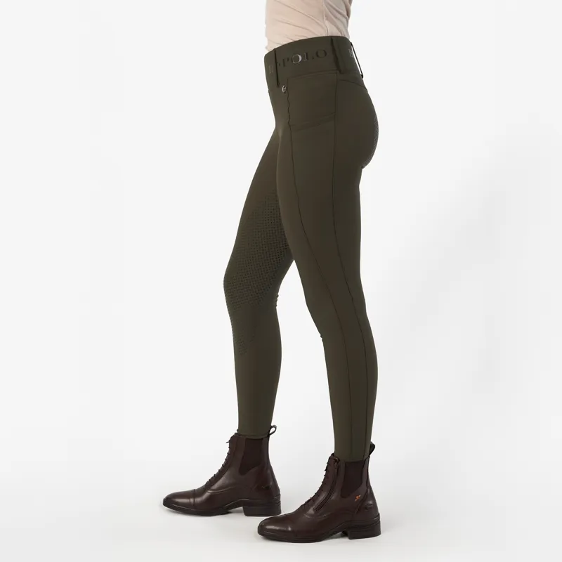 HV Polo Ladies Favourite Full Grip Riding Tights - Forest Green-4