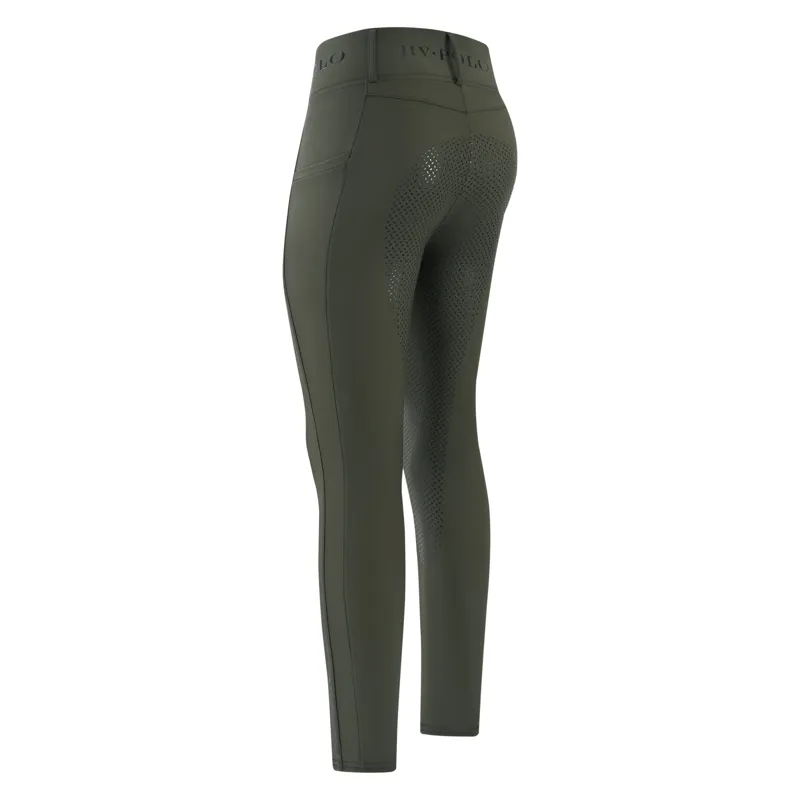 HV Polo Ladies Favourite Full Grip Riding Tights - Forest Green-1