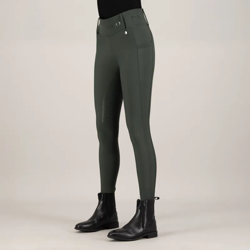 HV Polo Ladies Favourite Full Grip Riding Tights - Duck Green-2