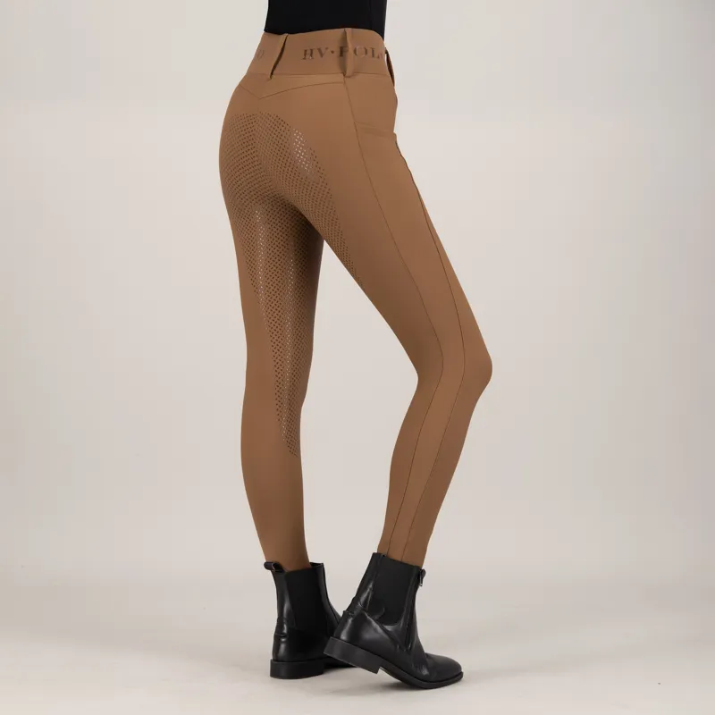 HV Polo Ladies Favourite Full Grip Riding Tights - Leather-4