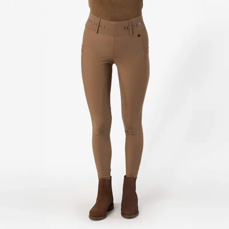 HV Polo Ladies Favourite Full Grip Riding Tights - Peacan-3
