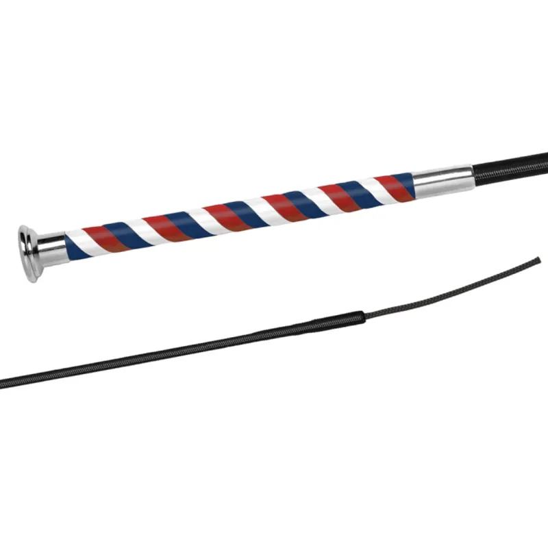 Fleck Long Dressage Whip - Blue/White/Red