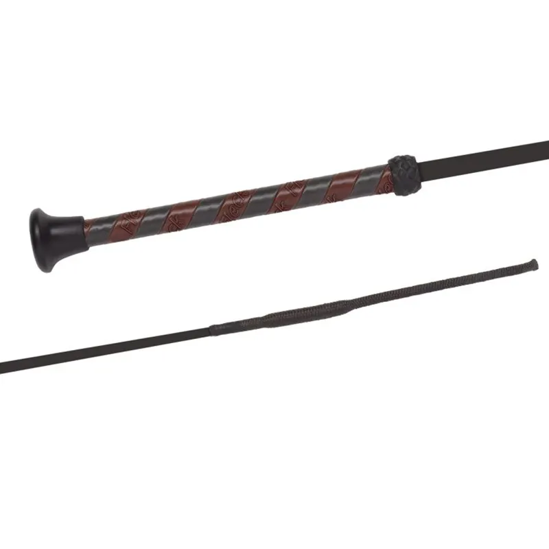 Fleck Silk Touch Retro Dressage Whip - Brown