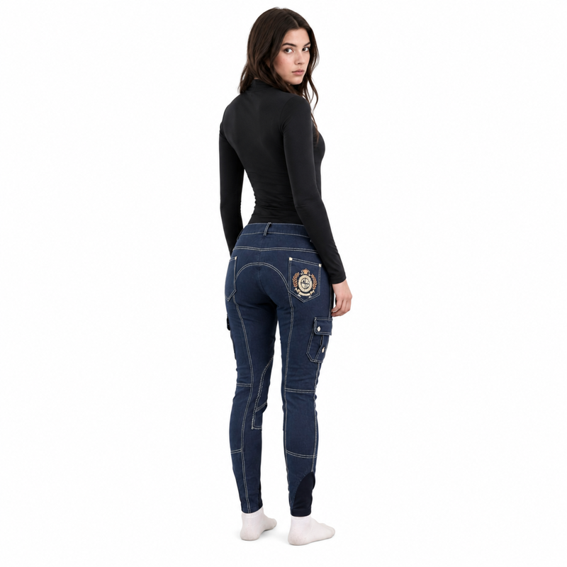 HV Polo Tasho Ladies Breeches - Denim Blue-2