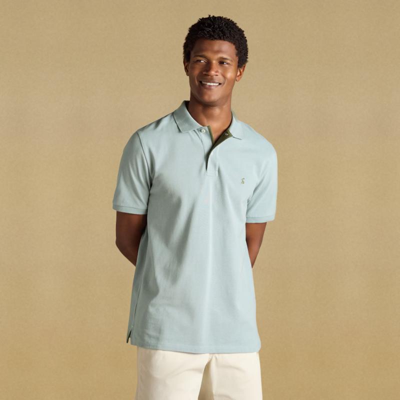 Joules Men's Woody Cotton Pique Polo Shirt - Blue/Grey