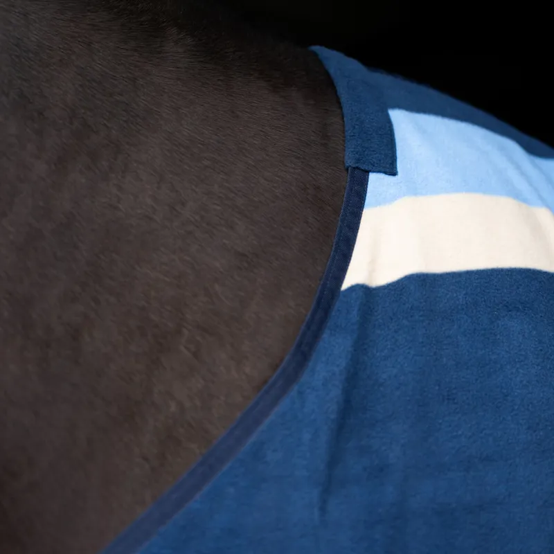 Imperial Riding Stripe Fleece Rug - Navy-3
