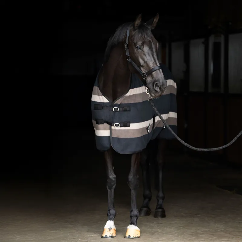 Imperial Riding Stripe Fleece Rug - Black-1