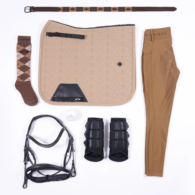 HV Polo Elisa Dressage Saddlepad Full - Tan-3
