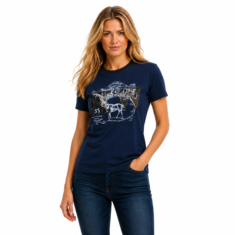 Horseware Newmarket Unisex Applique Tee - Navy