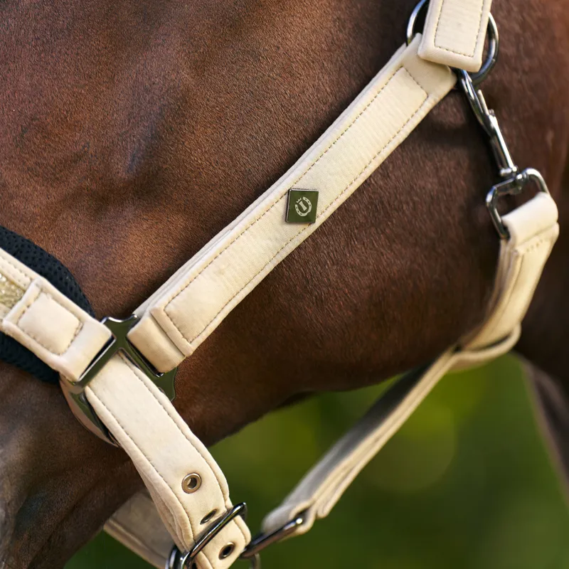 Imperial Riding Jewel Mesh Headcollar - Light Olive-2