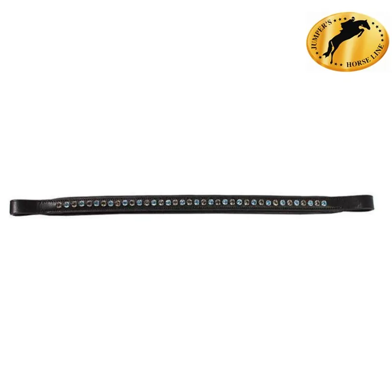JHL Diamante Padded BrowBand - Baby Blue and Black