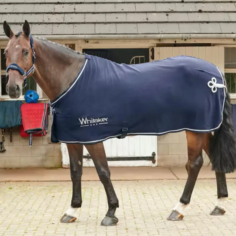 John Whitaker Thornton Fleece Show Rug - Navy and Silver 