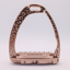 Tech Stirrups Children's' Venice Sloped Evo Safety Stirrups Untamed Collection Leopard Stirrups - Rose Gold