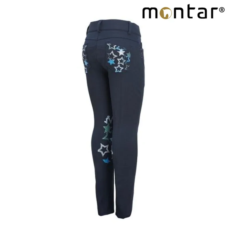 Montar Stars Knee Grip Childrens Breeches - Navy SS18