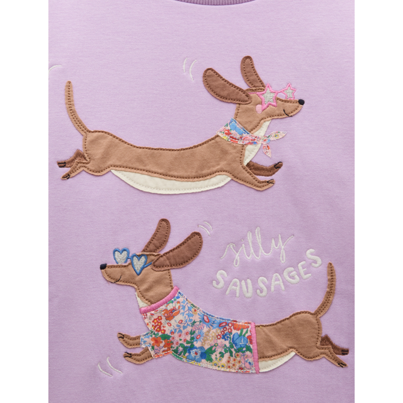 Joules Girl's Mackenzie Sweatshirt - Lilac Dogs-2