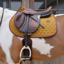 Kentucky Onion Quilt Neon Leather Jumping Saddlepad Full - Khaki