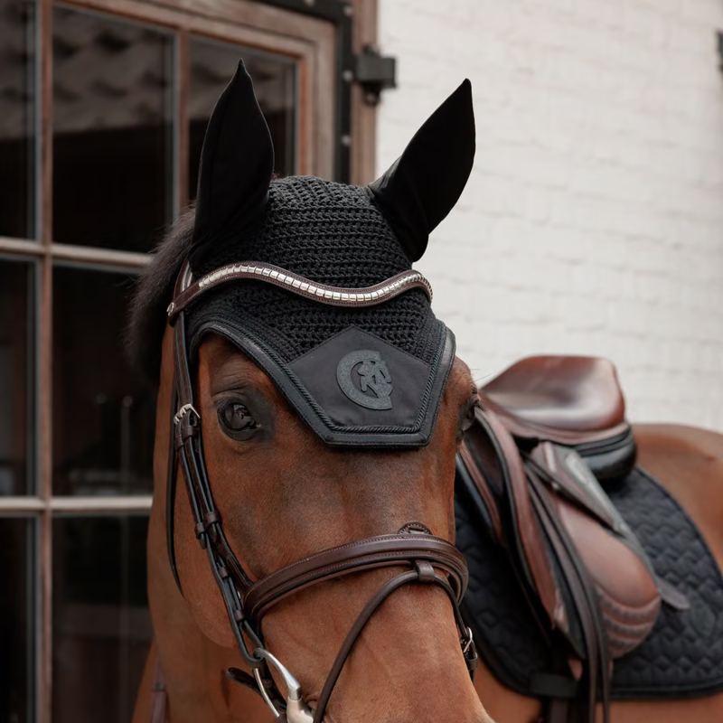 Kentucky Glitter Sparkling Wellington Fly Veil Full - Black