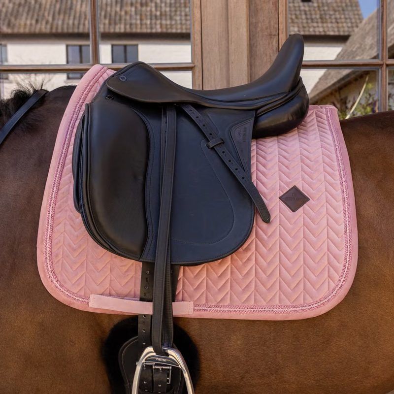 Kentucky Mini Pearls Velvet Dressage Saddlepad Full - Old Rose