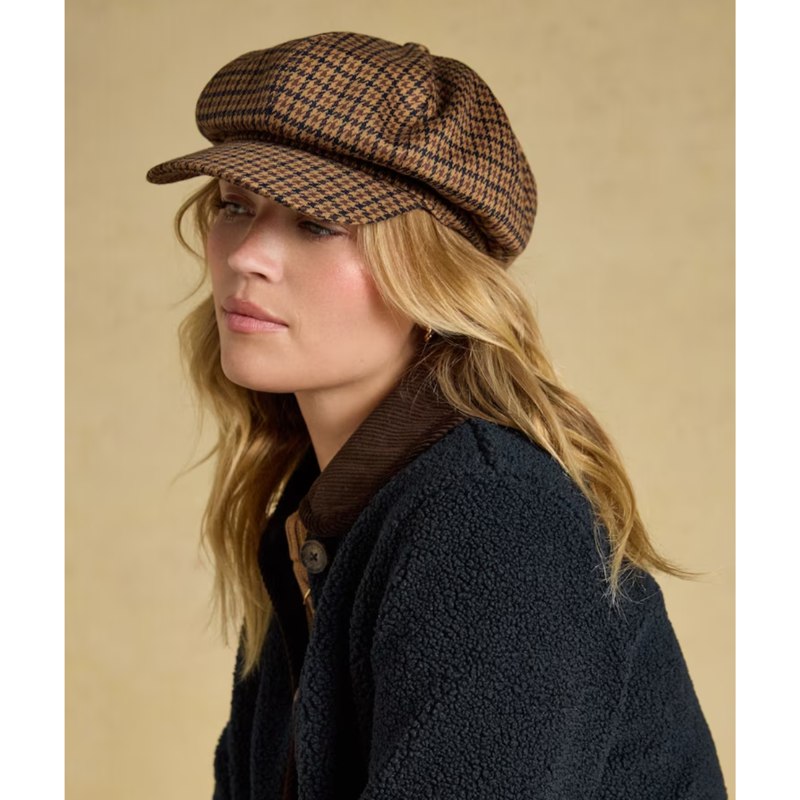 Joules Ladies Elvaston Hat - Neutral Houndstooth-4