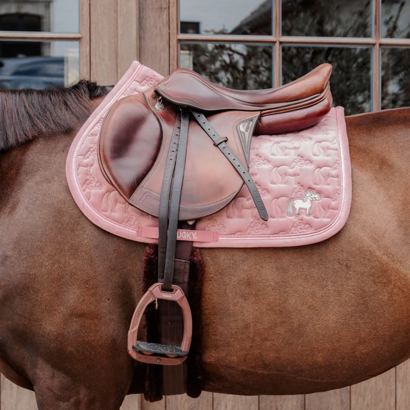 Kentucky Sammy Velvet Show Jumping Saddlepad - Old Rose