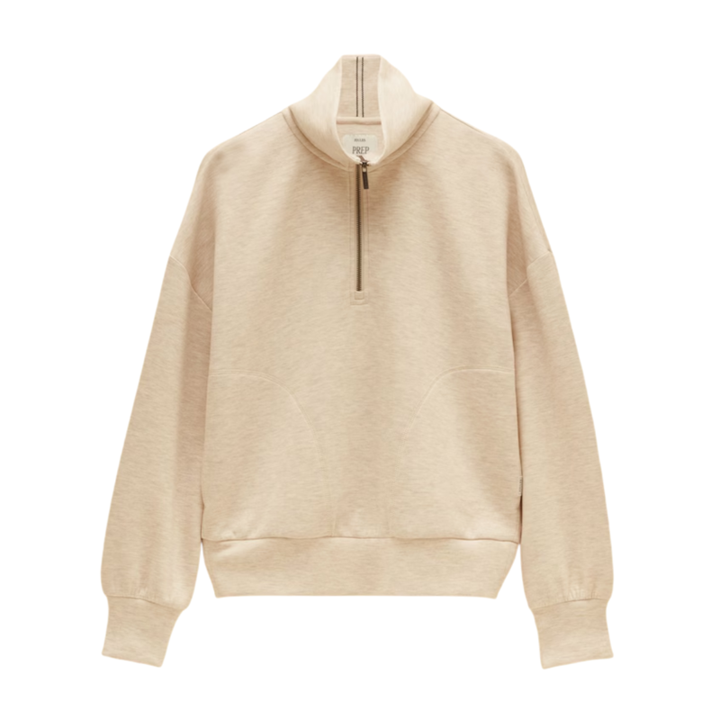 Joules Ladies Luxe Club Half Zip Sweater - Oat-6