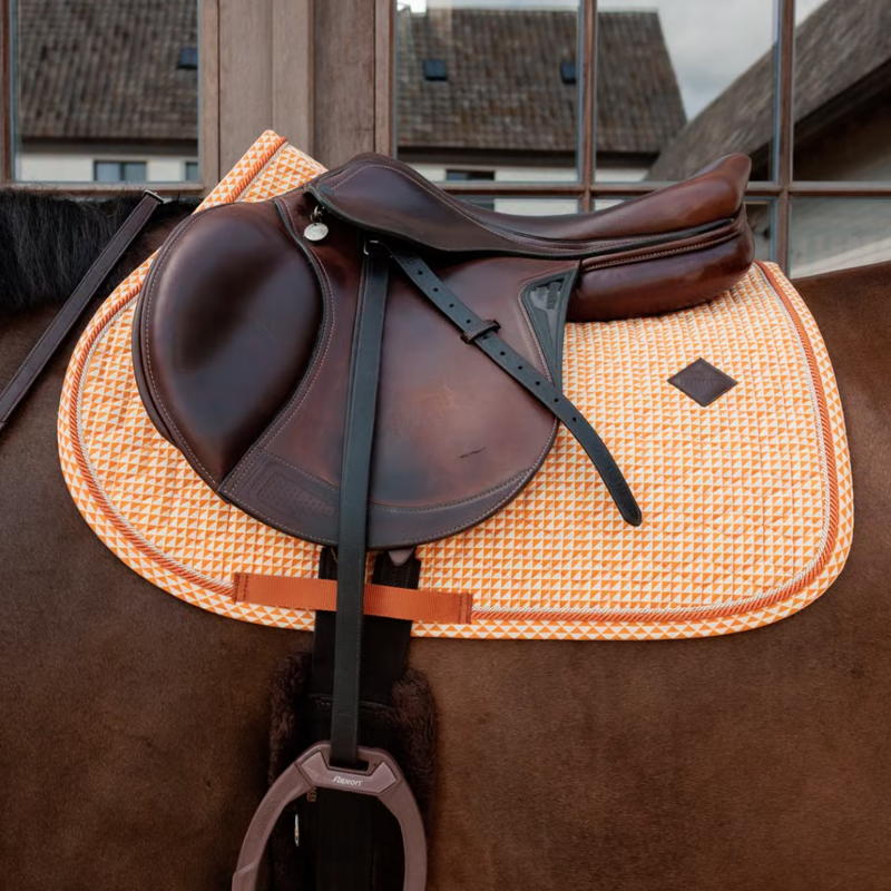 Kentucky Velvet Flags Printing Jumping Saddlepad - Orange