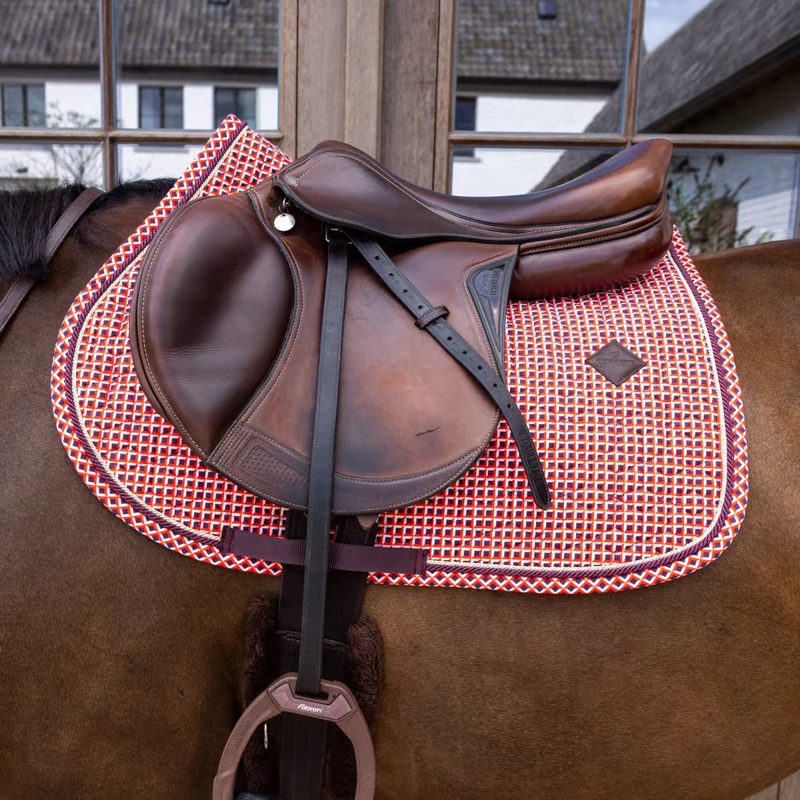 Kentucky Velvet Check Printing Jumping Saddlepad - Purple