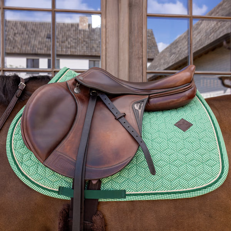 Kentucky Velvet Chess Printing Jumping Saddlepad - Green