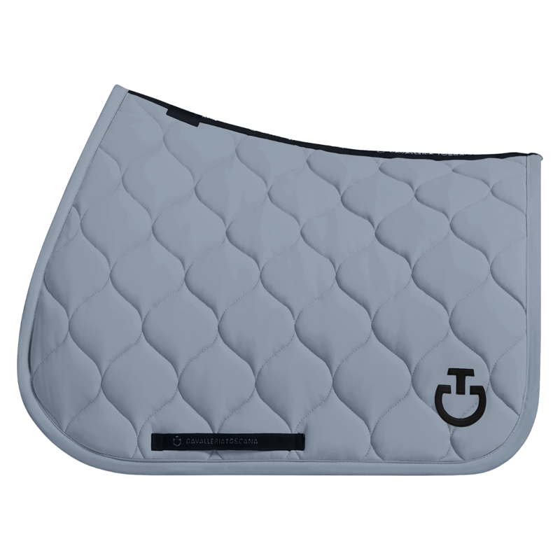 Cavalleria Toscana New Circular Quilted Jersey Jumping Saddlepad - Windward Blue