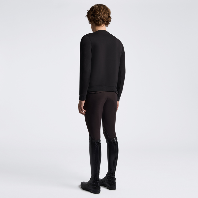 Cavalleria Toscana Men's Cotton Crew Neck Sweatshirt - Black-1