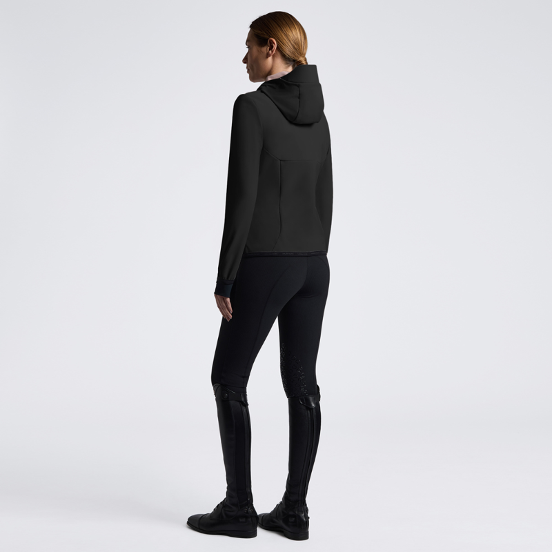 Cavalleria Toscana Women's Thermal Hooded Performance Softshell Jacket - Black-1