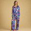 Joules Ladies Bonnie Pyjamas -Blue Puddings Print