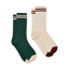 Joules Ladies Cable Volley 2 Pack Socks - Cream/Green