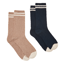 Joules Ladies Cable Volley 2 Pack Socks - Oat/Navy