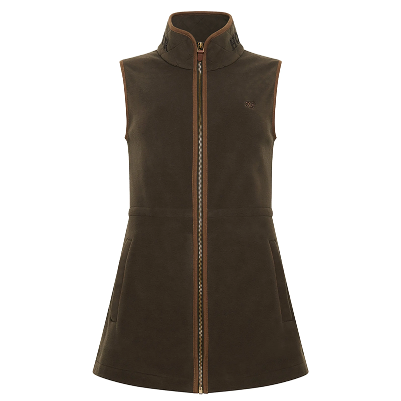 Holland Cooper Country Longline Fleece Gilet - Khaki-3