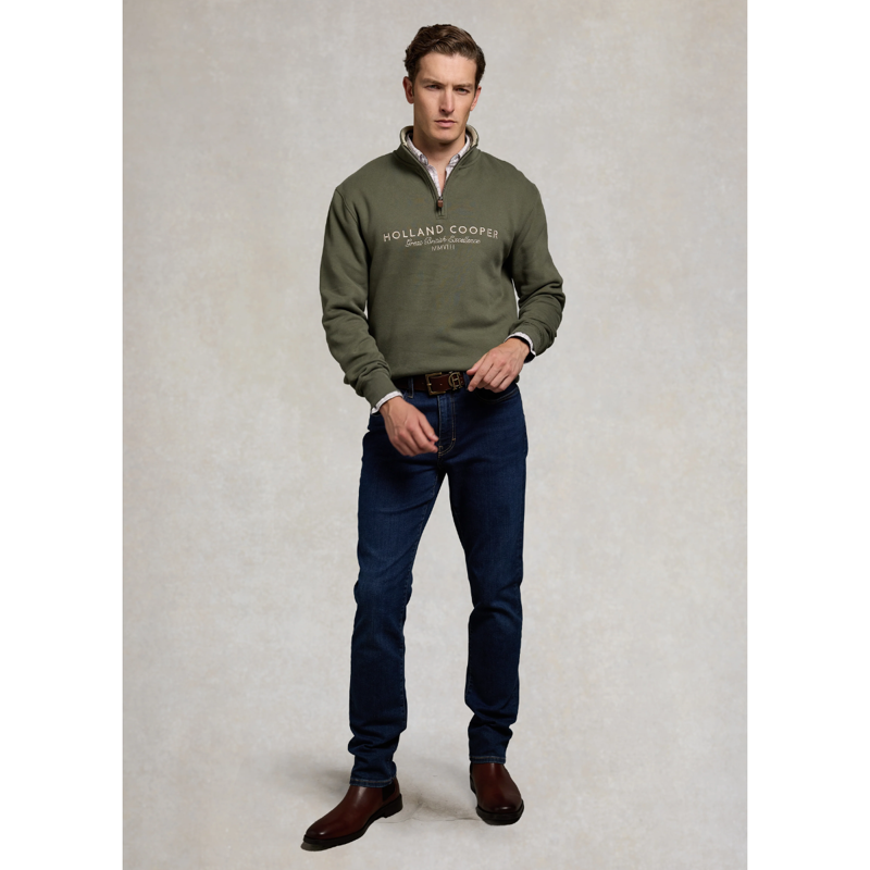 Holland Cooper Men's Heritage Quarter Zip Sweat - Khaki-2