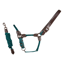 Cameo Rope Leather Headcollar and Leadrope - Evergreen