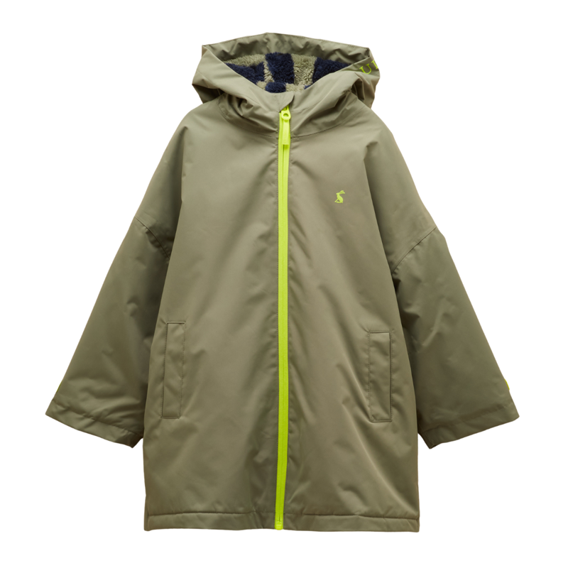 Joules Boys' Coverall Oversized Fleece Lined Changing Robe - Khaki Green