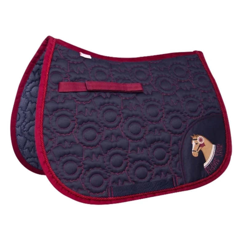 Little Rider Riding Star Collection Saddlepad - Navy/Burgundy - Pony/Cob